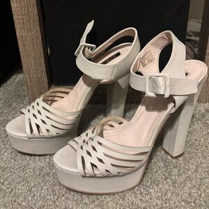 Elegant White Platform Heels